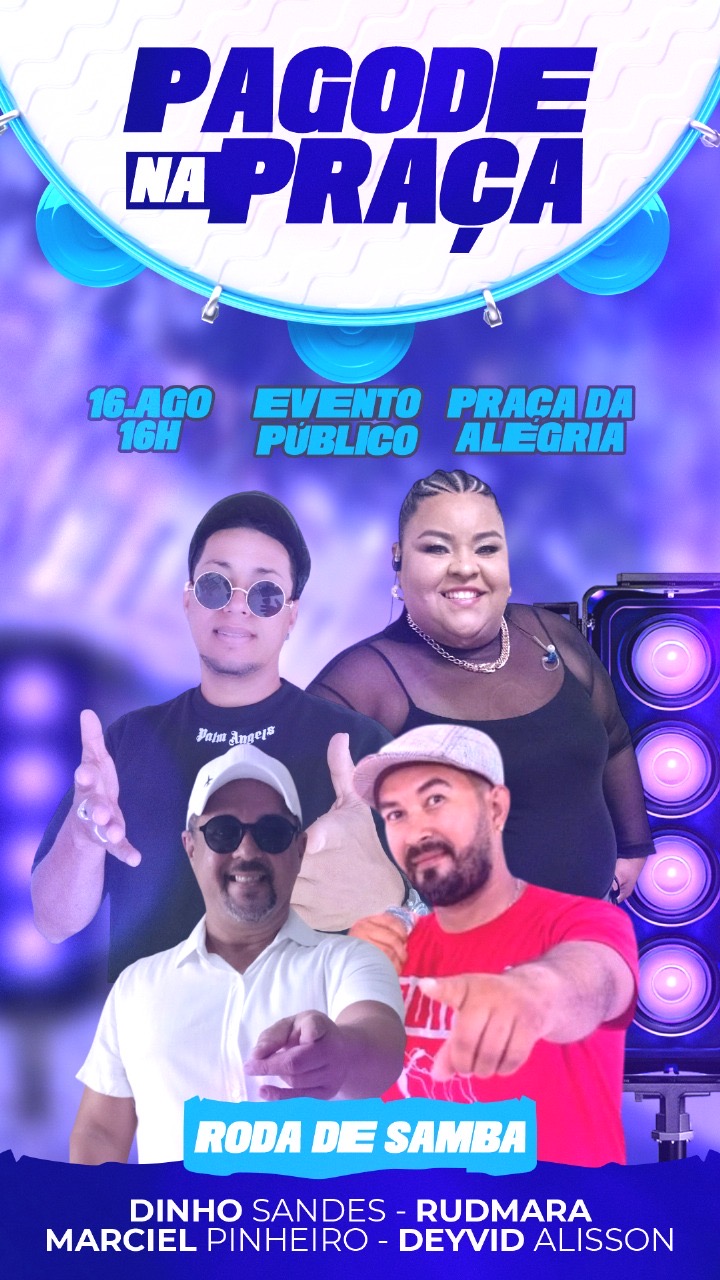 A programação do “Pagode na Praça” é aberta a toda a comunidade.