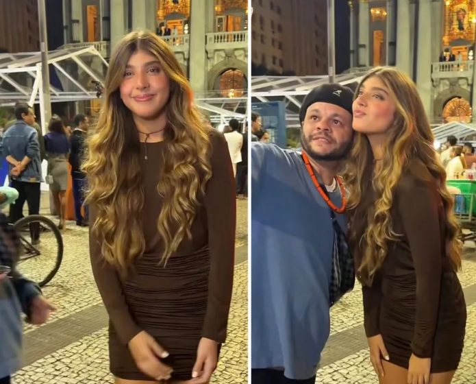 Filha de Grazi e Cauã dá show de simpatia e tira fotos com fãs em evento no Rio