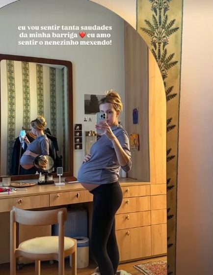 Prestes a dar à luz, Isa Scherer mostra últimos momentos com barrigão